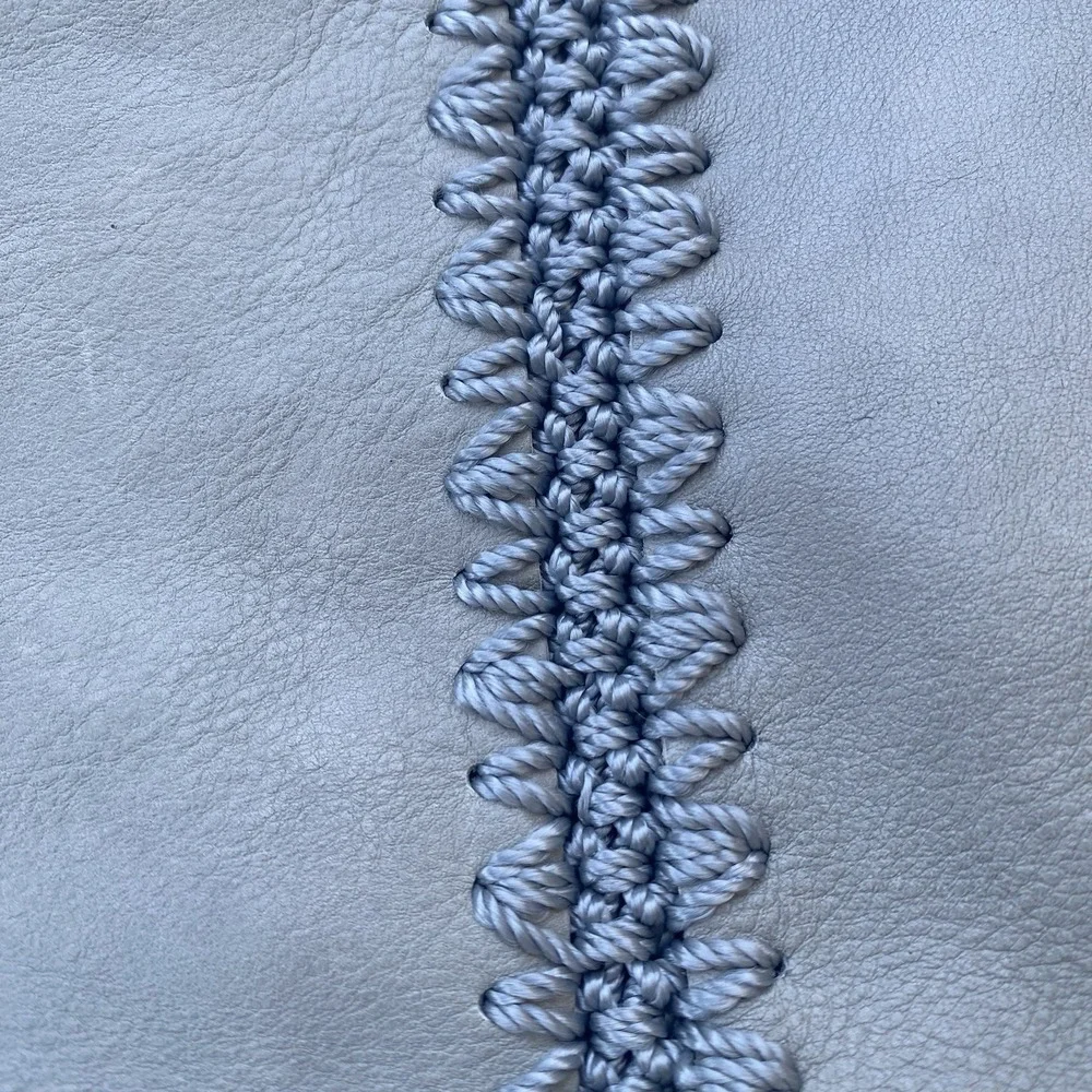 The Sak Sequoia Hobo‎ Purse Slate Crochet Leather Handbag